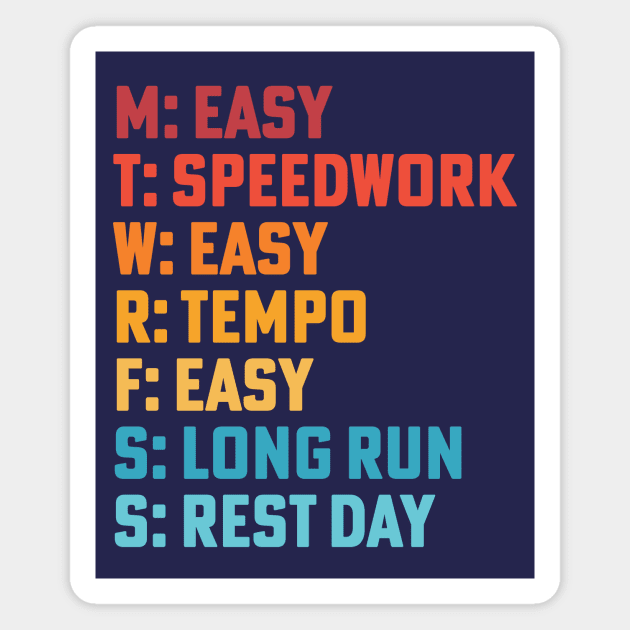 Marathon Training Running Coach Long Run Running Week Magnet by PodDesignShop